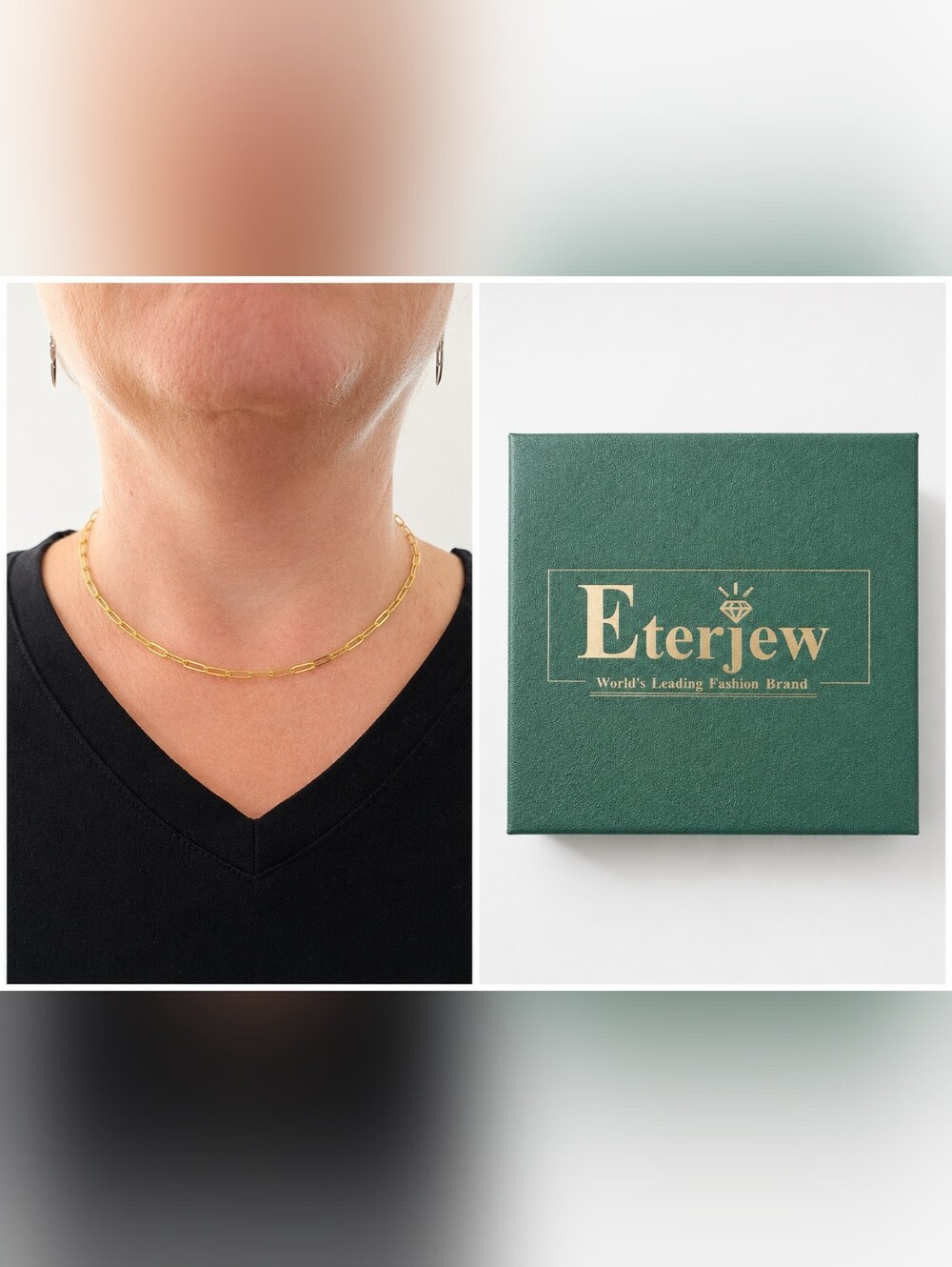 Gold Paperclip Chain Necklace for Women